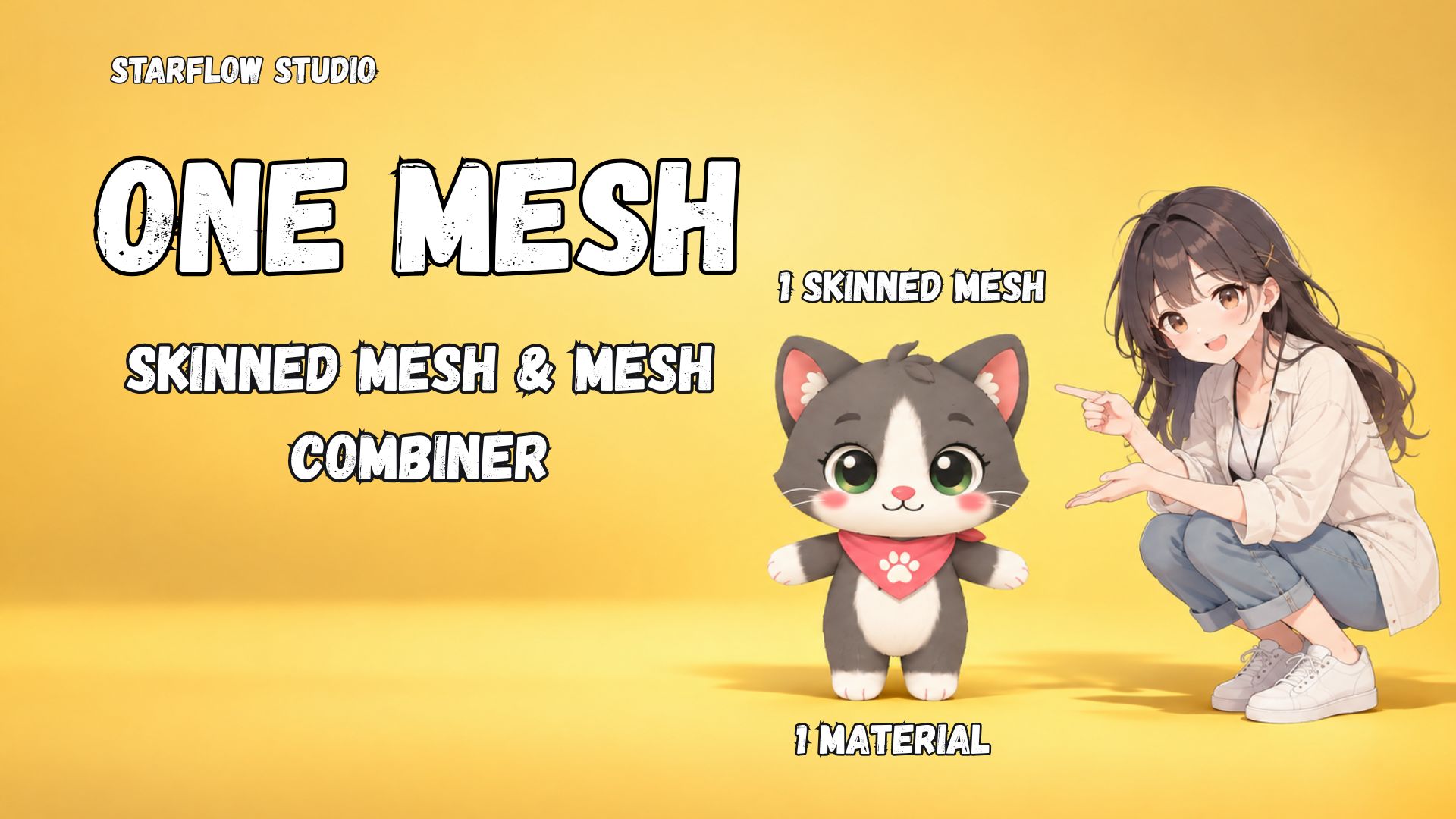 One Mesh Unity skinned mesh and material combiner preview